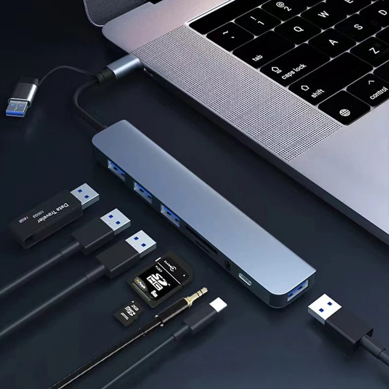 8-in-2 USB Type-C Hub - Connect All Devices!