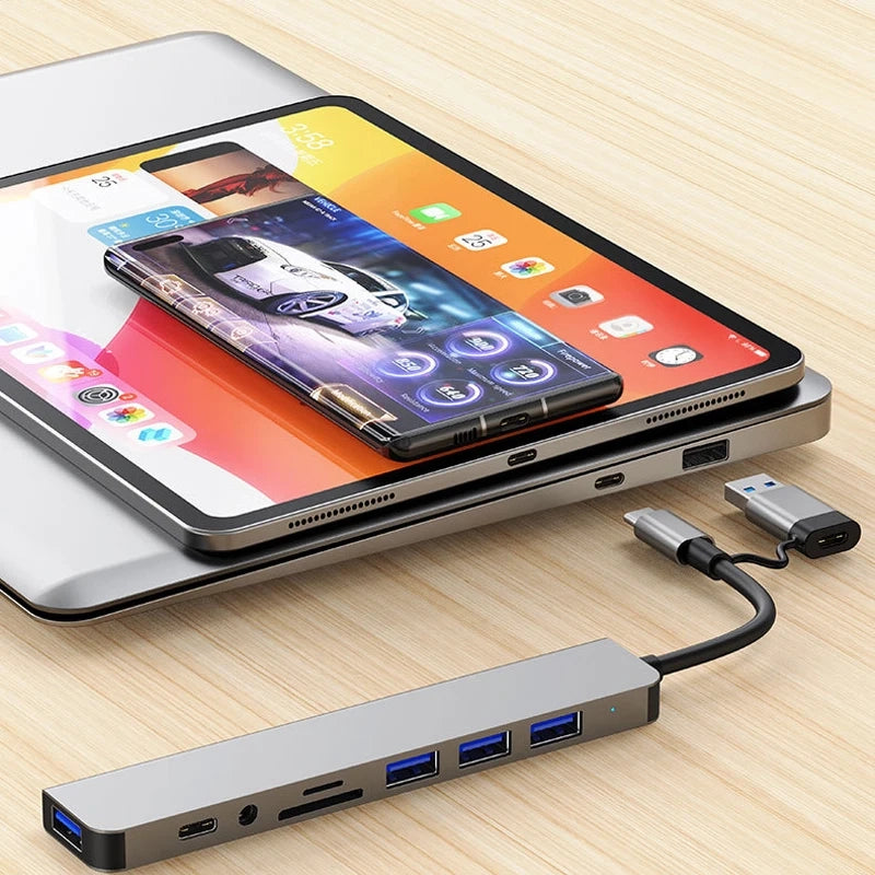 8-in-2 USB Type-C Hub - Connect All Devices!